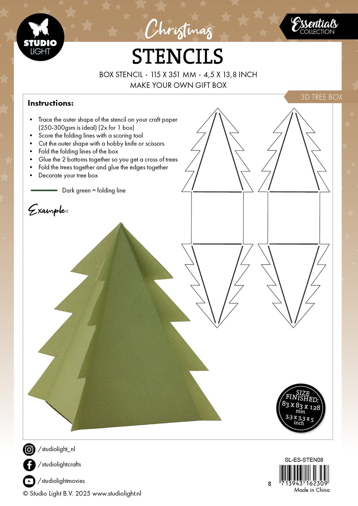 SL Pochoir 3D Arbre Boîte Essentiels 1 Pièce-2