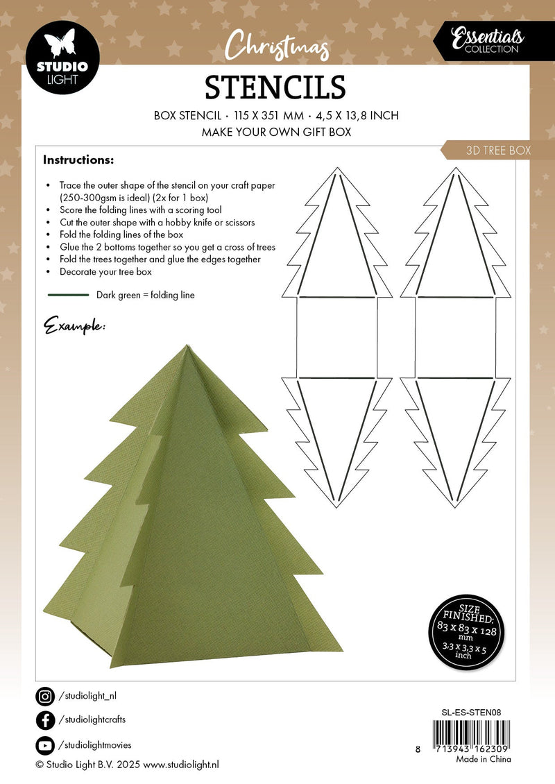 SL Pochoir 3D Arbre Boîte Essentiels 1 Pièce-2