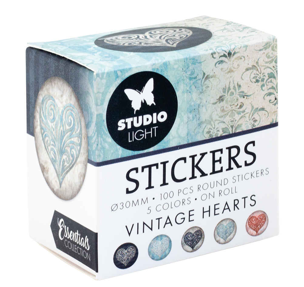 SL Stickers Vintage Heart Essentials ø30mm 100 PC-1