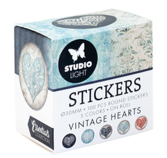 SL Stickers Vintage Heart Essentials ø30mm 100 PC-1