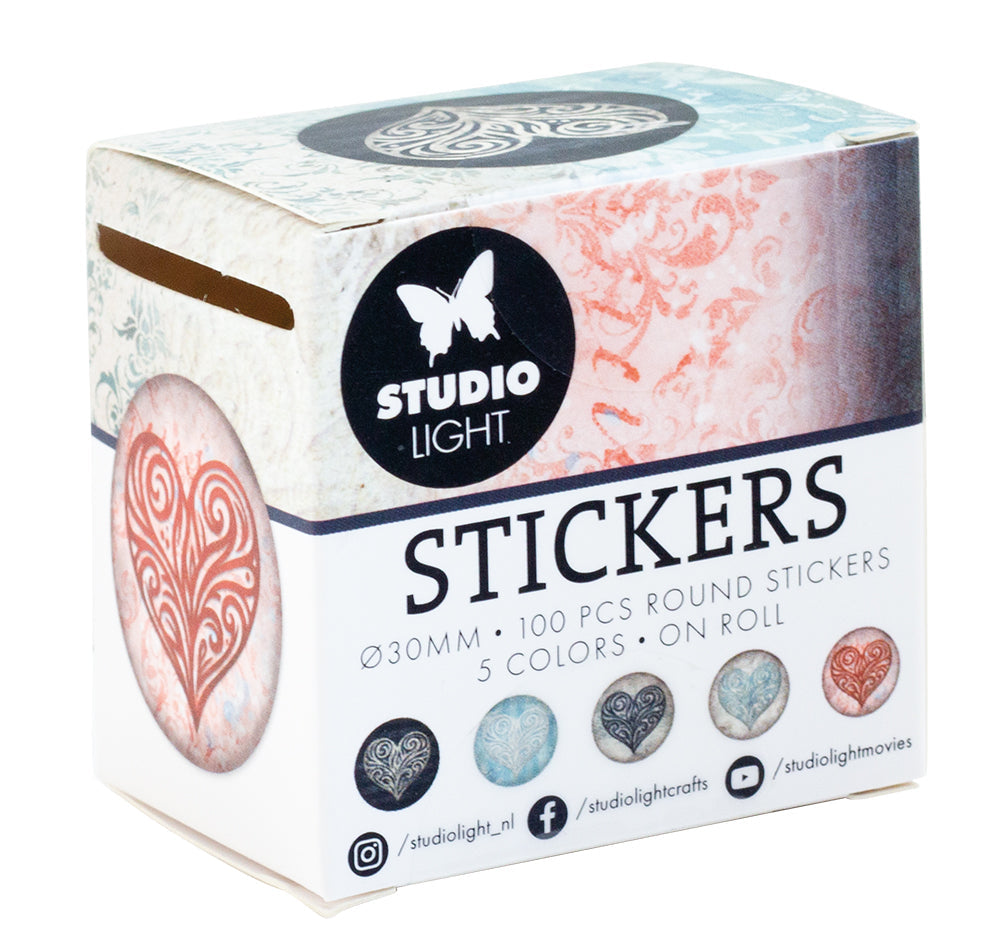 SL Stickers Vintage Heart Essentials ø30mm 100 PC-2