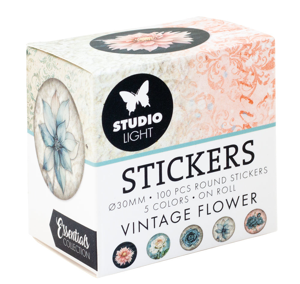 SL Stickers Vintage Flower Essentials ø30mm 100 PC-1
