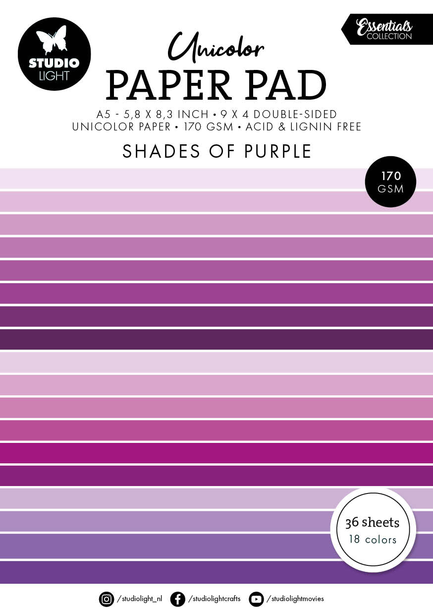 SL Unicolor Paper Pad Shades Of Purple Essentials 36 SH-1