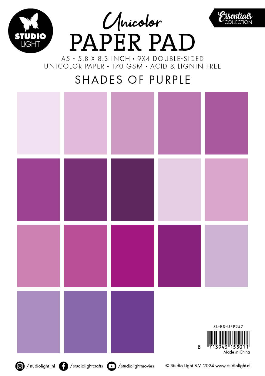 SL Unicolor Paper Pad Shades Of Purple Essentials 36 SH-2