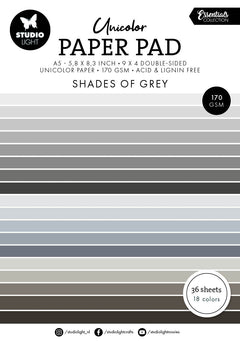 SL Unicolor Paper Pad Shades Of Grey Essentials 36 SH-1