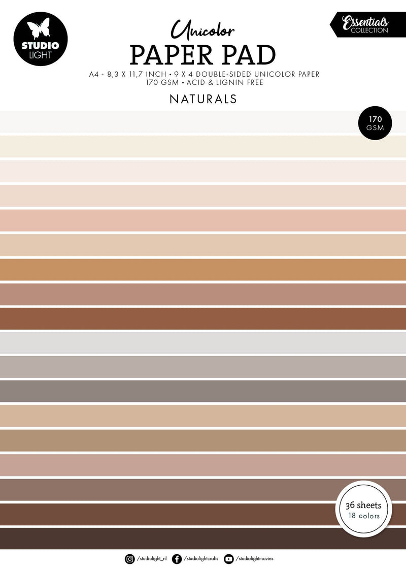 SL Unicolor Paper Pad Naturals Tones Essentials 36 SH-1