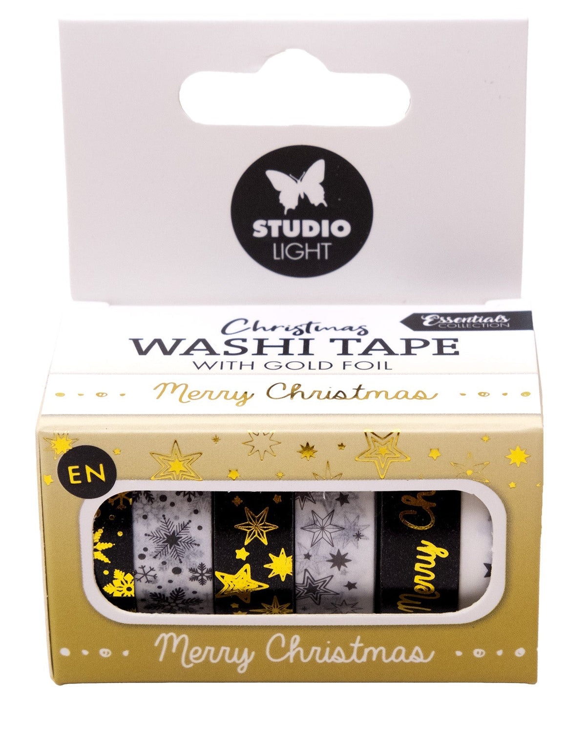 SL Washi Tape Black/White - Gold Essentials 6 PC-1