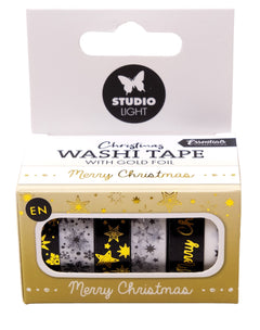 SL Washi Tape Black/White - Gold Essentials 6 PC-1