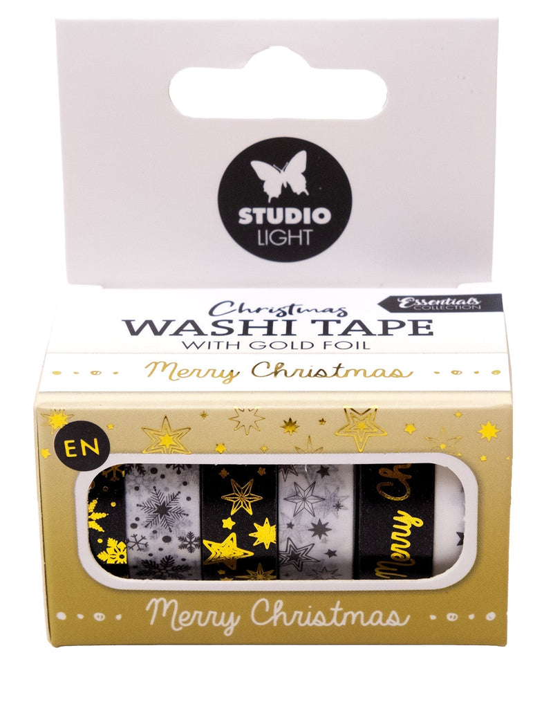 SL Washi Tape Black/White - Gold Essentials 6 PC-1