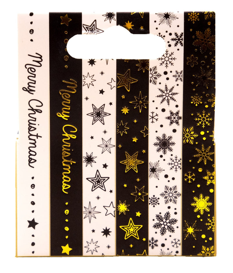 SL Washi Tape Black/White - Gold Essentials 6 PC-2