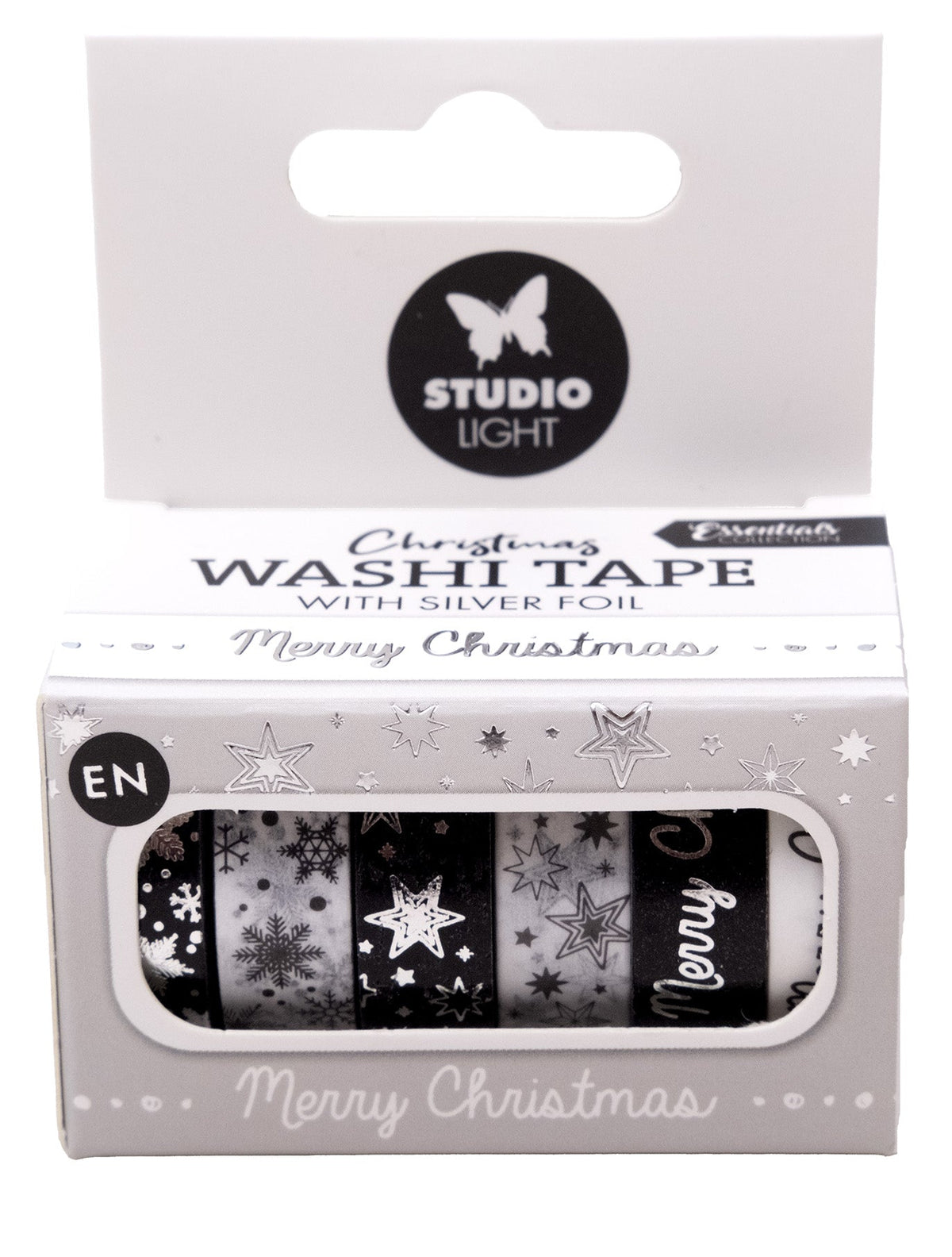 SL Washi Tape Black/White - Silver Essentials 6 PC-1