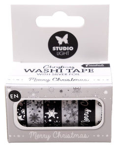 SL Washi Tape Black/White - Silver Essentials 6 PC-1