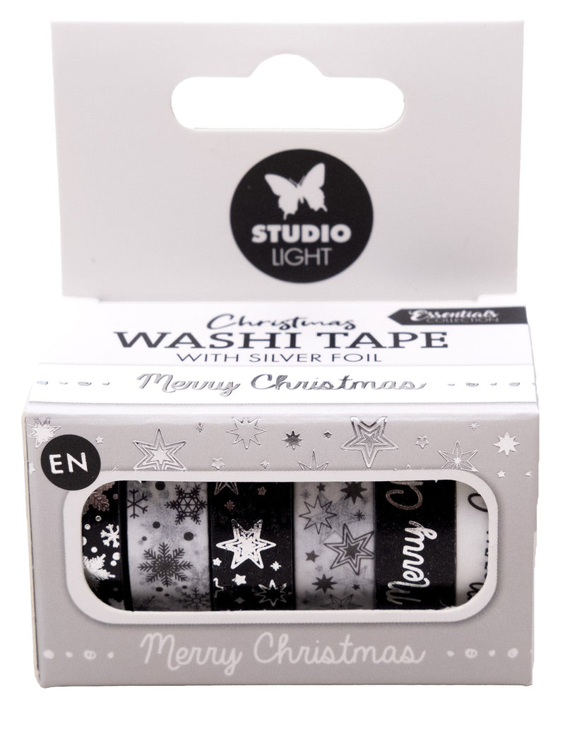 SL Washi Tape Black/White - Silver Essentials 6 PC-1