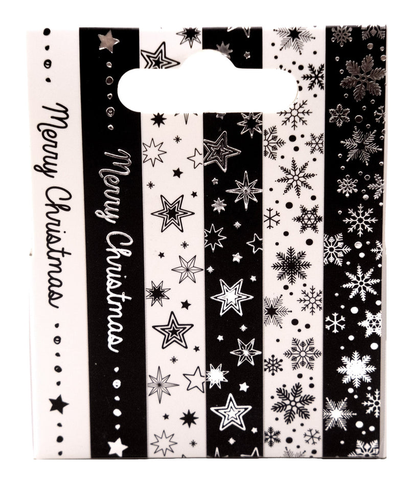 SL Washi Tape Black/White - Silver Essentials 6 PC-2