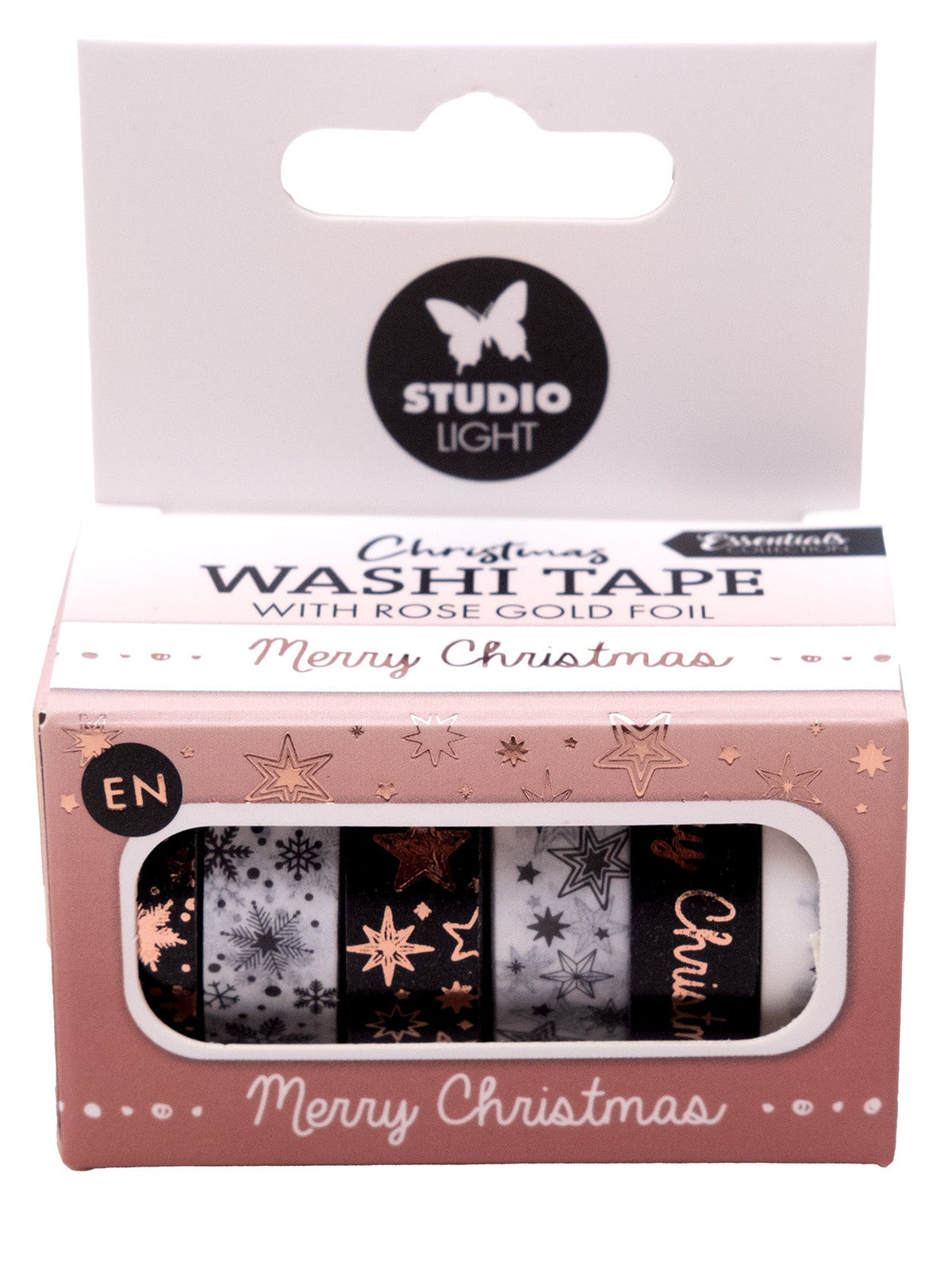 SL Ruban Washi Noir/Blanc - Or Rose Essentiels 6 pièces-1