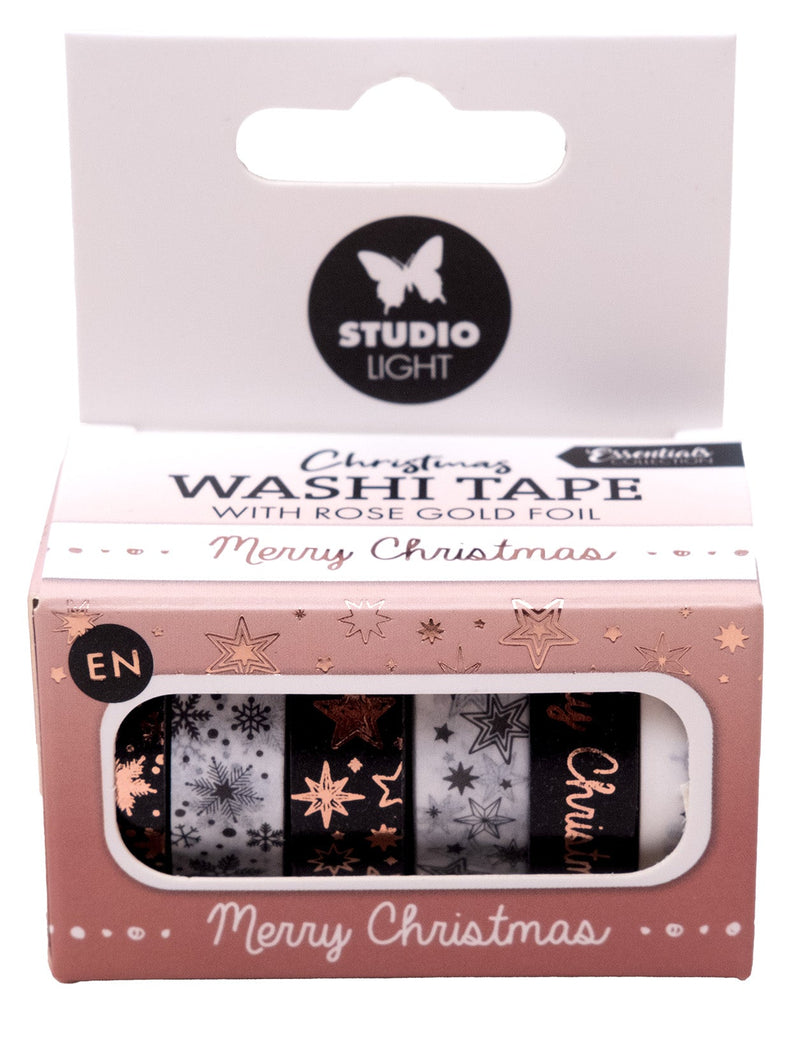 SL Ruban Washi Noir/Blanc - Or Rose Essentiels 6 pièces-1
