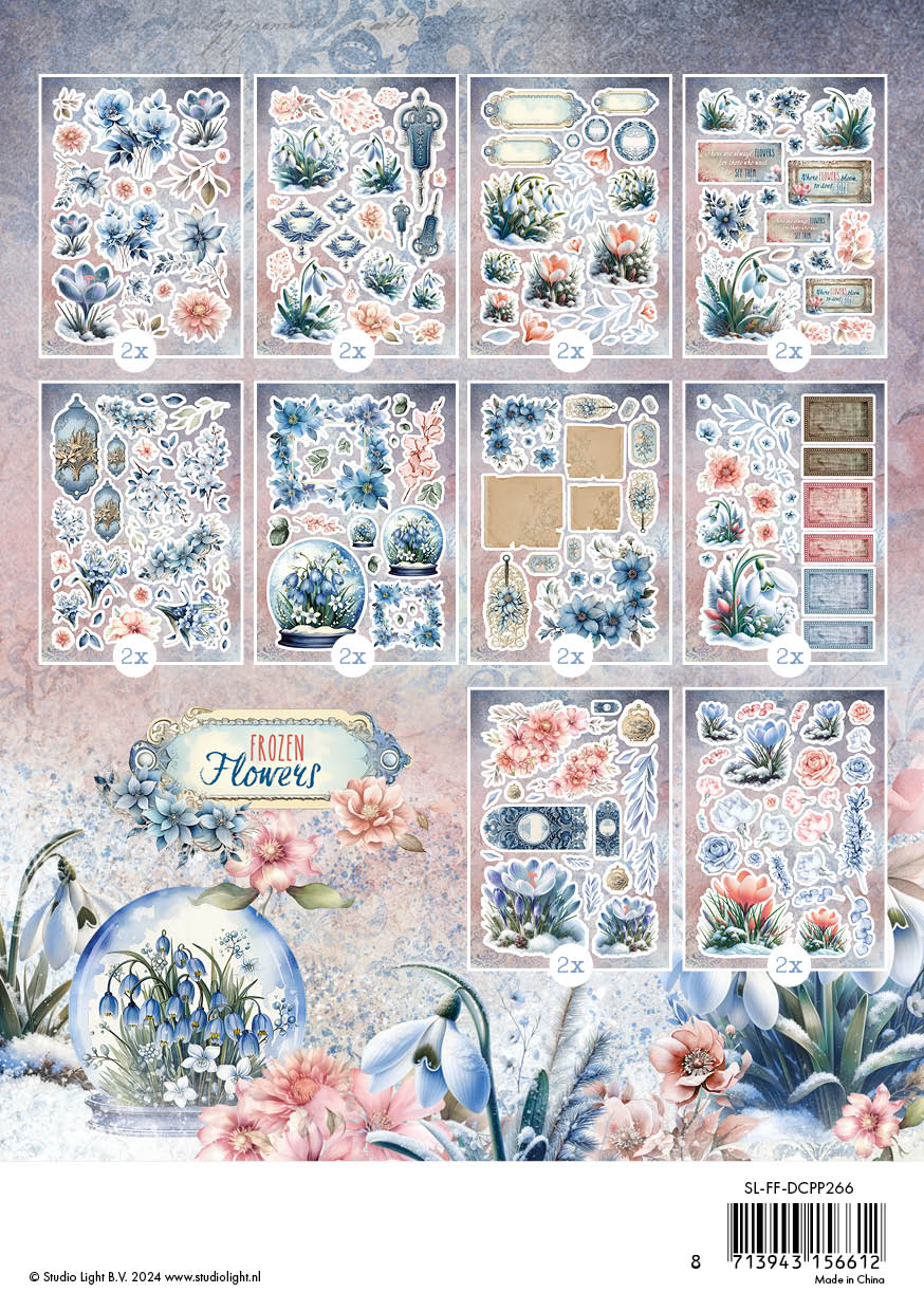 SL Die-Cut Paper Pad Paper Elements Frozen Flowers 20 SH-2
