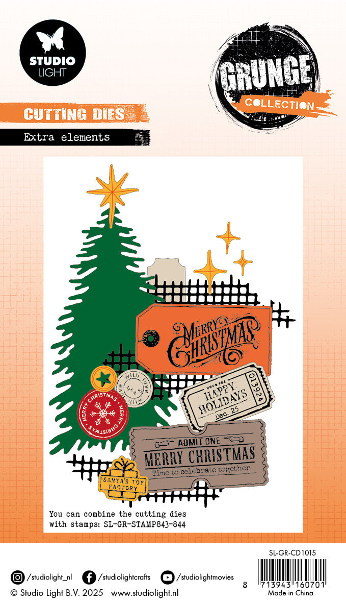 SL Cutting Die Extra Elements Grunge Collection 14 Pieces-2