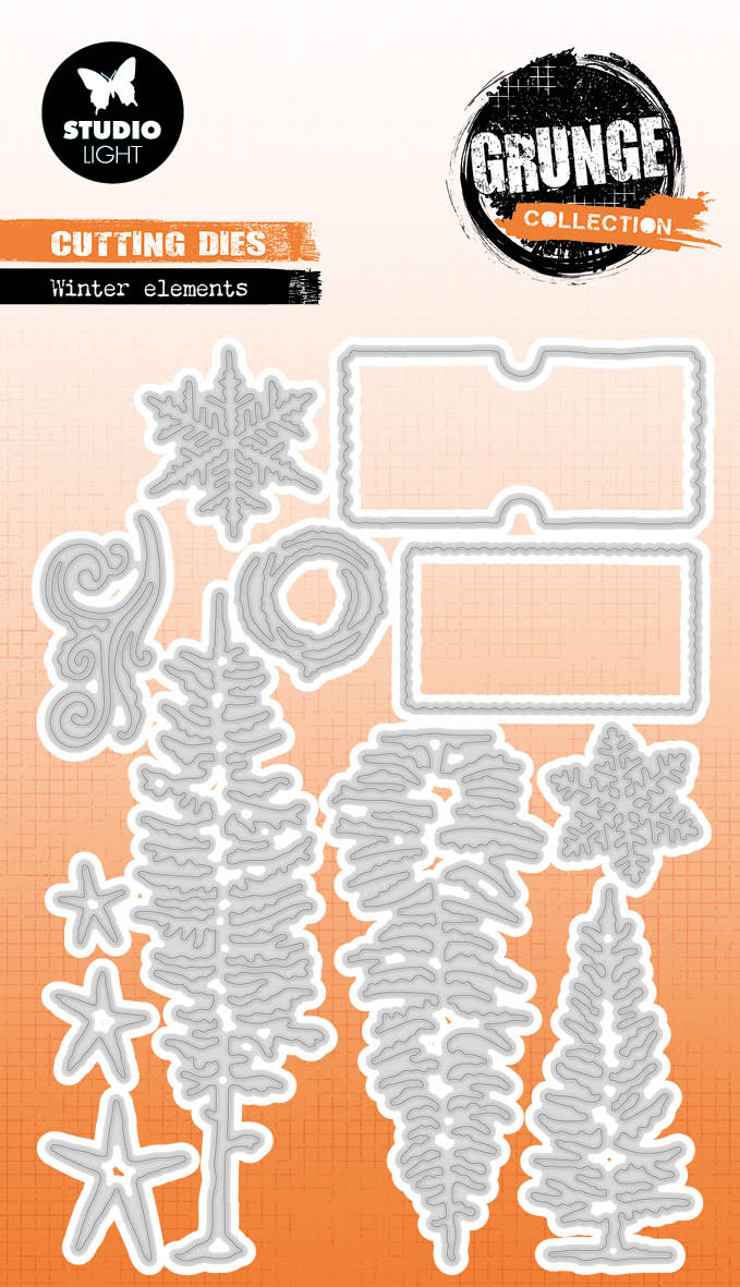 GR Cutting Die Winter Elements Grunge Collection 12 PC-1