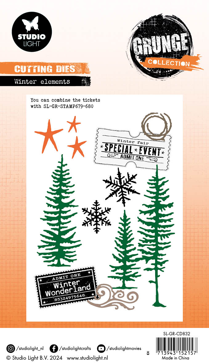 GR Cutting Die Winter Elements Grunge Collection 12 PC-2
