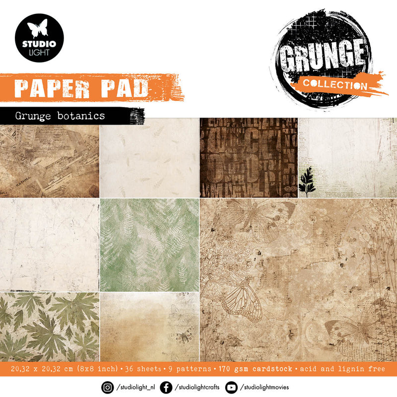 SL Paper Pad Grunge Botanics Grunge Collection 36 SH-1