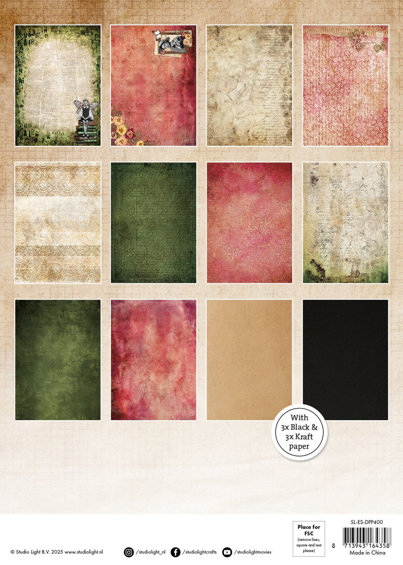 SL Designer Paper Pad Background Papers Grunge Collection 203.2x203.2x9mm 36 Sheets-2