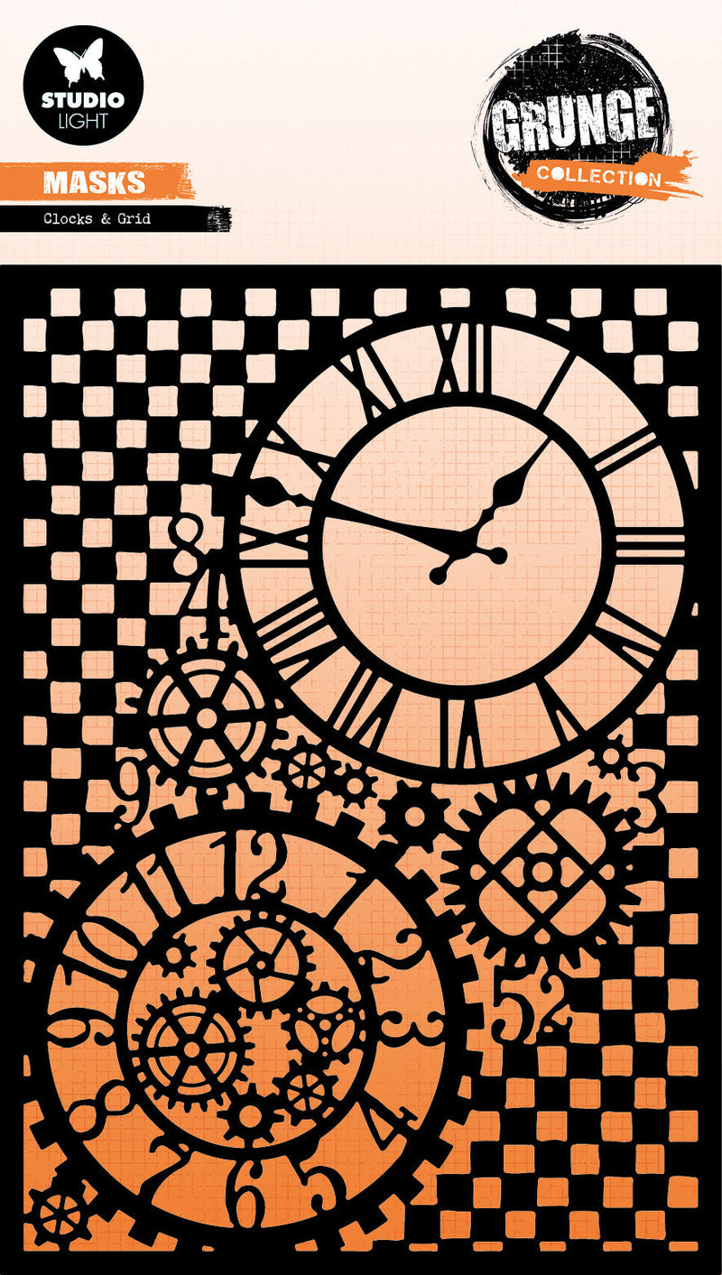SL Mask Clocks & Grid Grunge Collection 1 PC-1