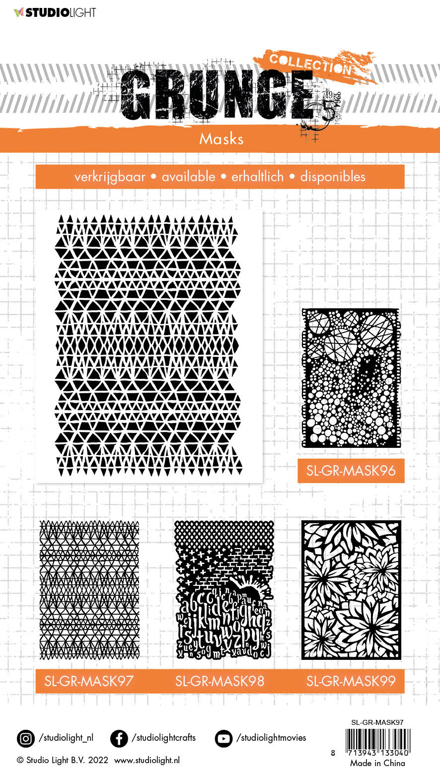 SL Mask Macrame Grunge Collection 210x148x1mm 1 PC nr.97-2