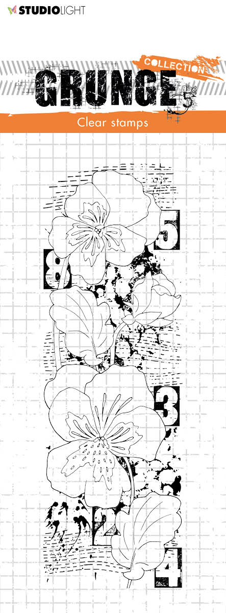 SL Clear Stamp Violets Grunge Collection 148x52,2x3mm 1 PC nr.200-1