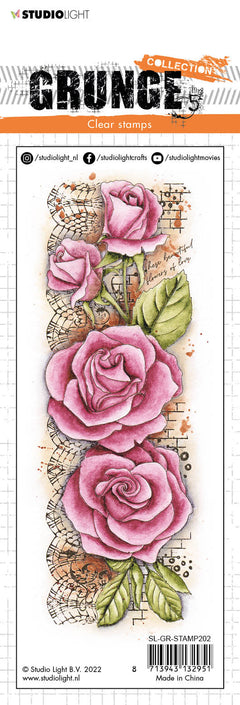 SL Clear Stamp Roses Grunge Collection 210x74x3mm 1 PC nr.202-3
