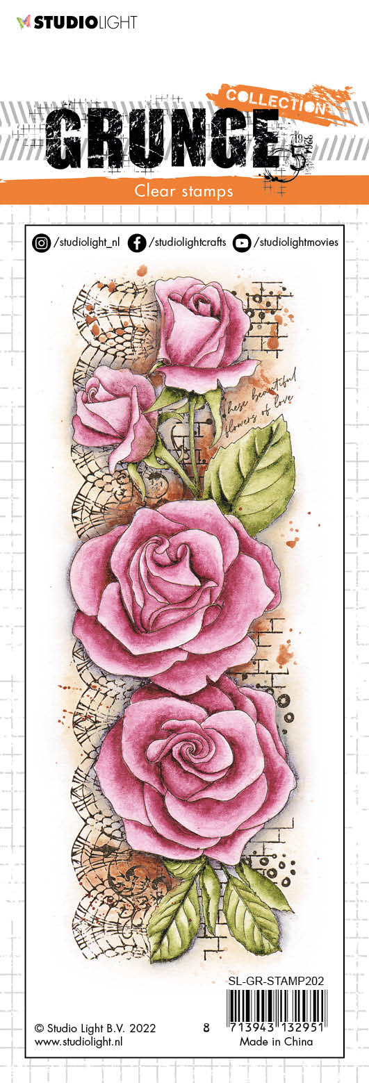 SL Clear Stamp Roses Grunge Collection 210x74x3mm 1 PC nr.202-3