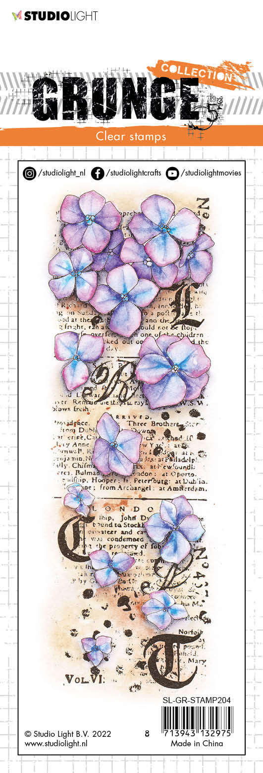 SL Clear Stamp Hydrangea Grunge Collection 210x74x3mm 1 PC nr.204-3