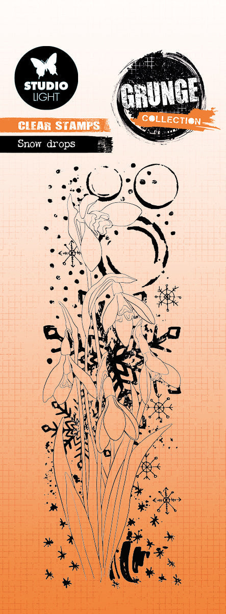 SL Clear Stamp Snow Drops Grunge Collection 148x52.2x3mm 1 PC nr.309-1