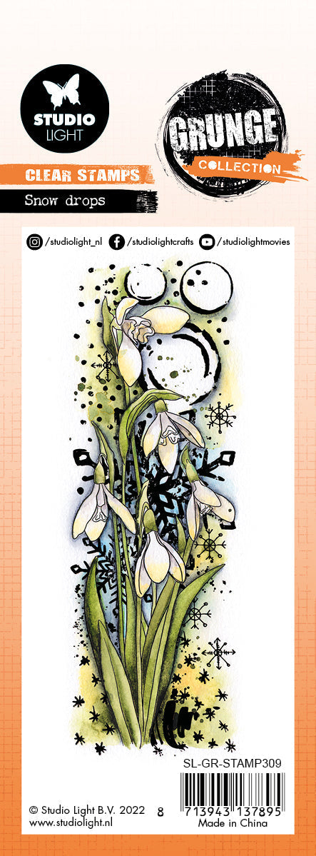 SL Clear Stamp Snow Drops Grunge Collection 148x52.2x3mm 1 PC nr.309-4