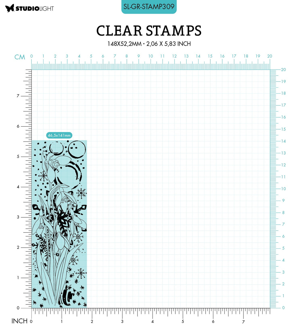 SL Clear Stamp Snow Drops Grunge Collection 148x52.2x3mm 1 PC nr.309-2