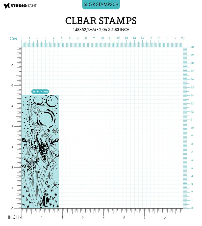 SL Clear Stamp Snow Drops Grunge Collection 148x52.2x3mm 1 PC nr.309-2