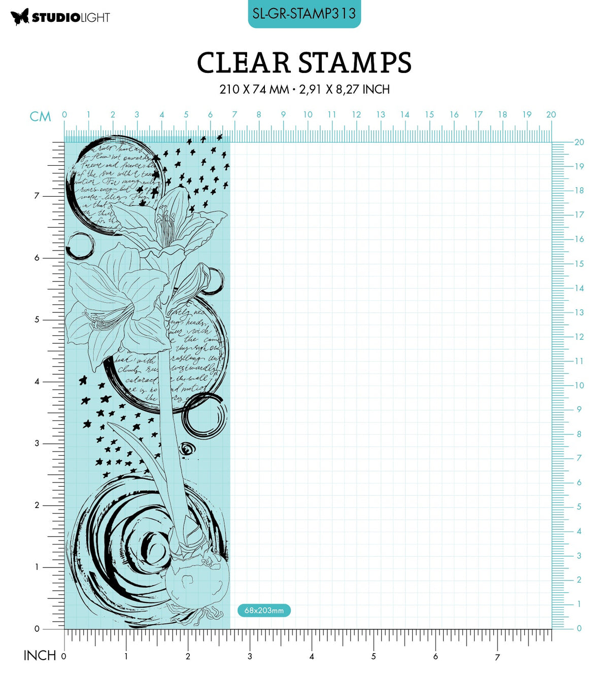 SL Clear Stamp Amaryllis Grunge Collection 210x74x3mm 1 PC nr.313-2