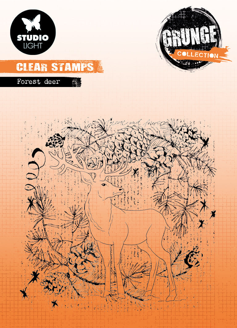 SL Clear Stamp Forest Deer Grunge Collection 130x130x3mm 1 PC nr.320-1