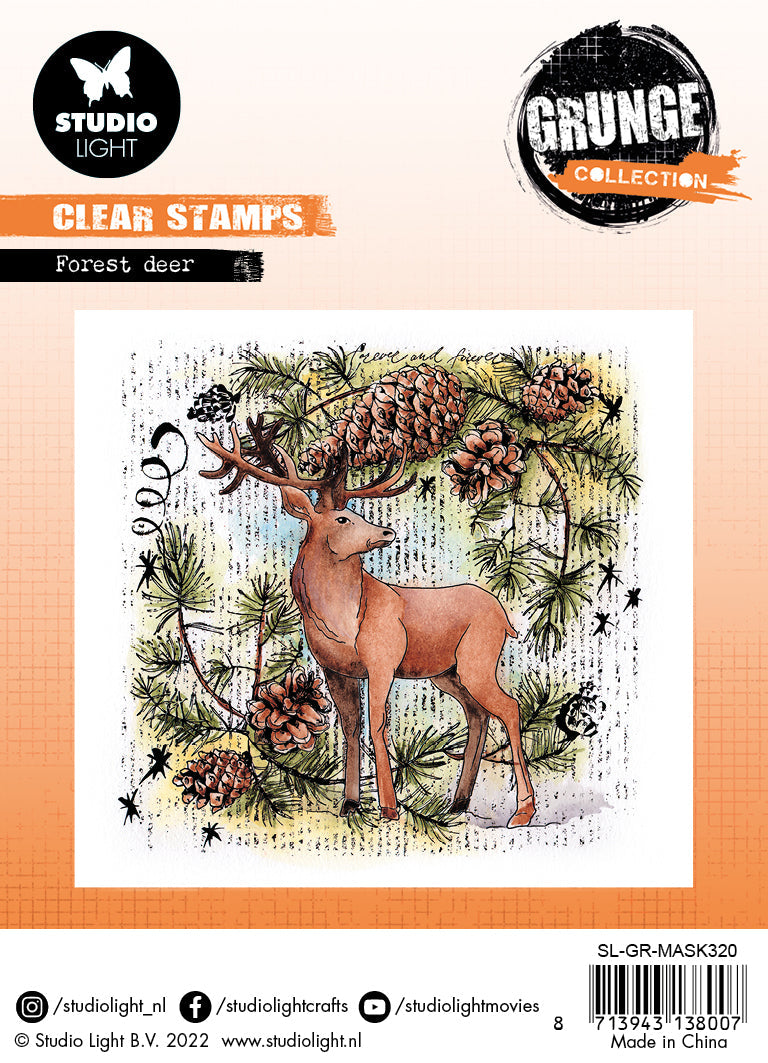 SL Clear Stamp Forest Deer Grunge Collection 130x130x3mm 1 PC nr.320-3