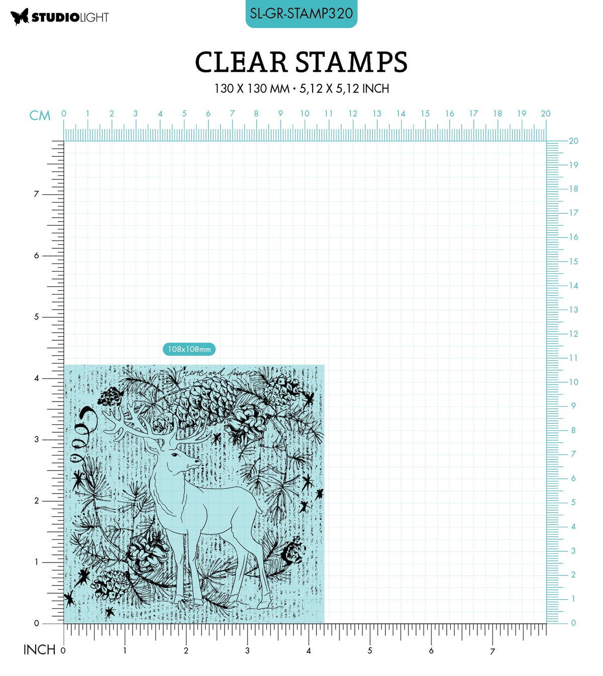 SL Clear Stamp Forest Deer Grunge Collection 130x130x3mm 1 PC nr.320-2