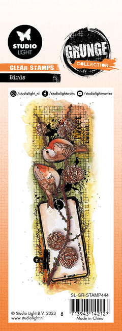 SL Clear Stamp Birds Grunge Collection 46x140x3mm 1 PC nr.444-3