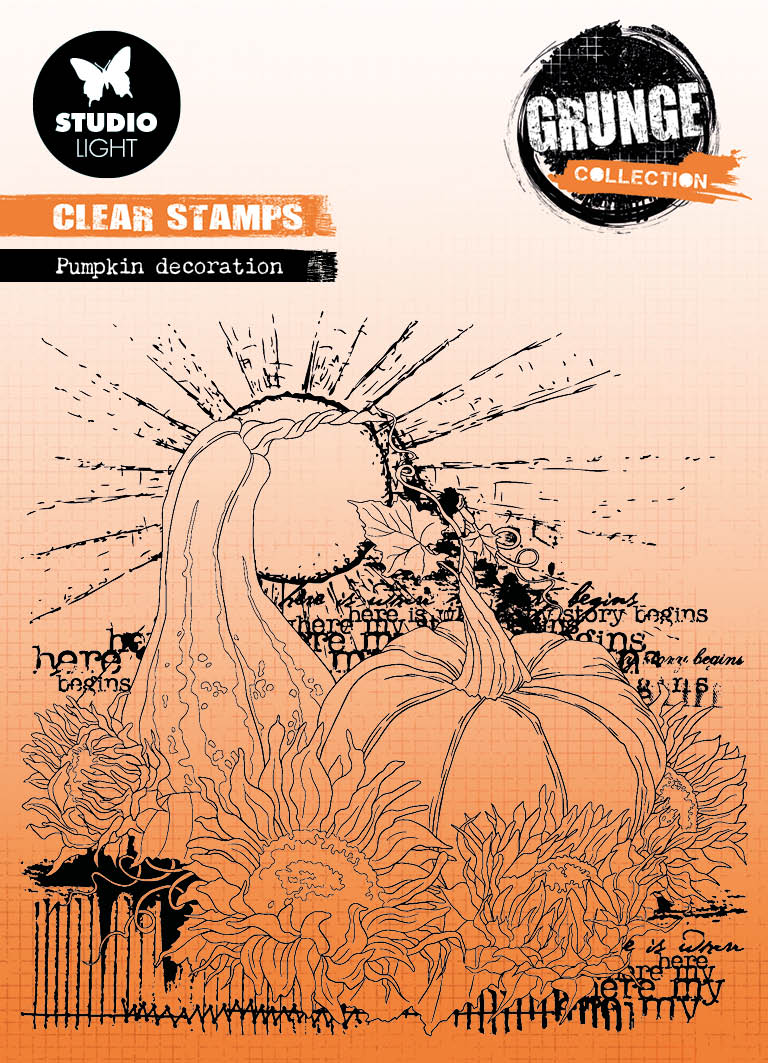 SL Clear Stamp Pumpkins Grunge Collection 122x122x3mm 1 PC nr.454-1