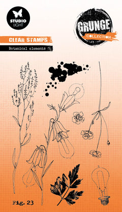 SL Clear Stamp Botanical Elements Grunge Collection 8 PC-1