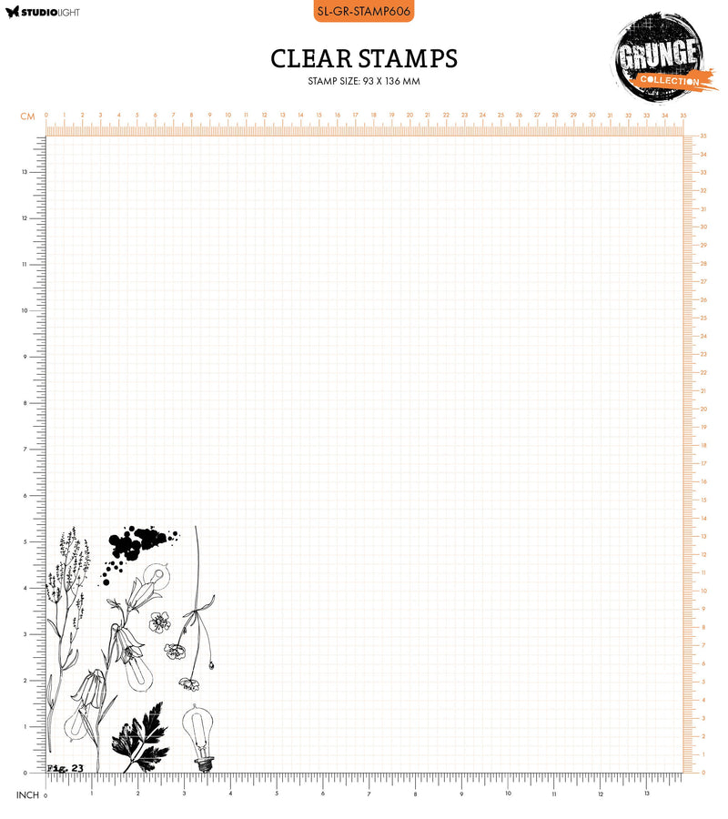 SL Clear Stamp Botanical Elements Grunge Collection 8 PC-2