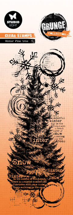 GR Clear Stamp Winter Pine Tree Grunge Collection 1 PC-1