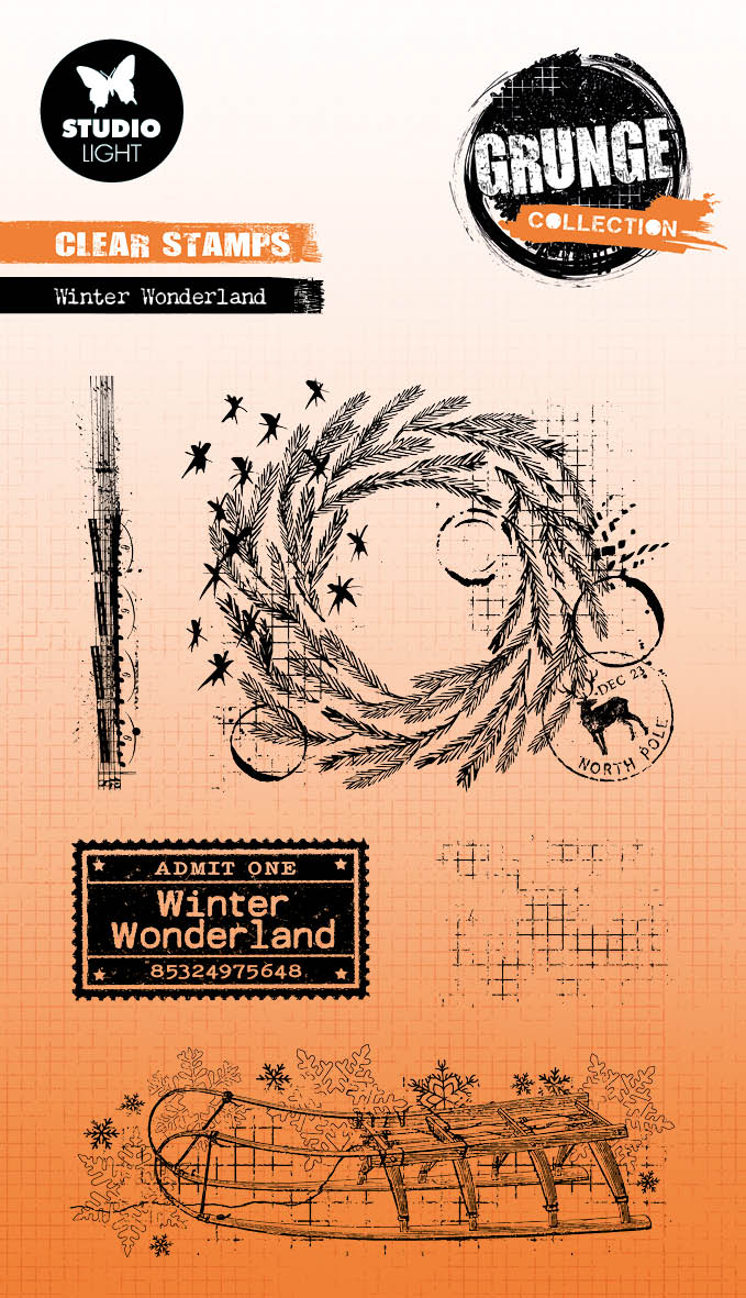 GR Clear Stamp Winter Wonderland Grunge Collection 5 PC-1