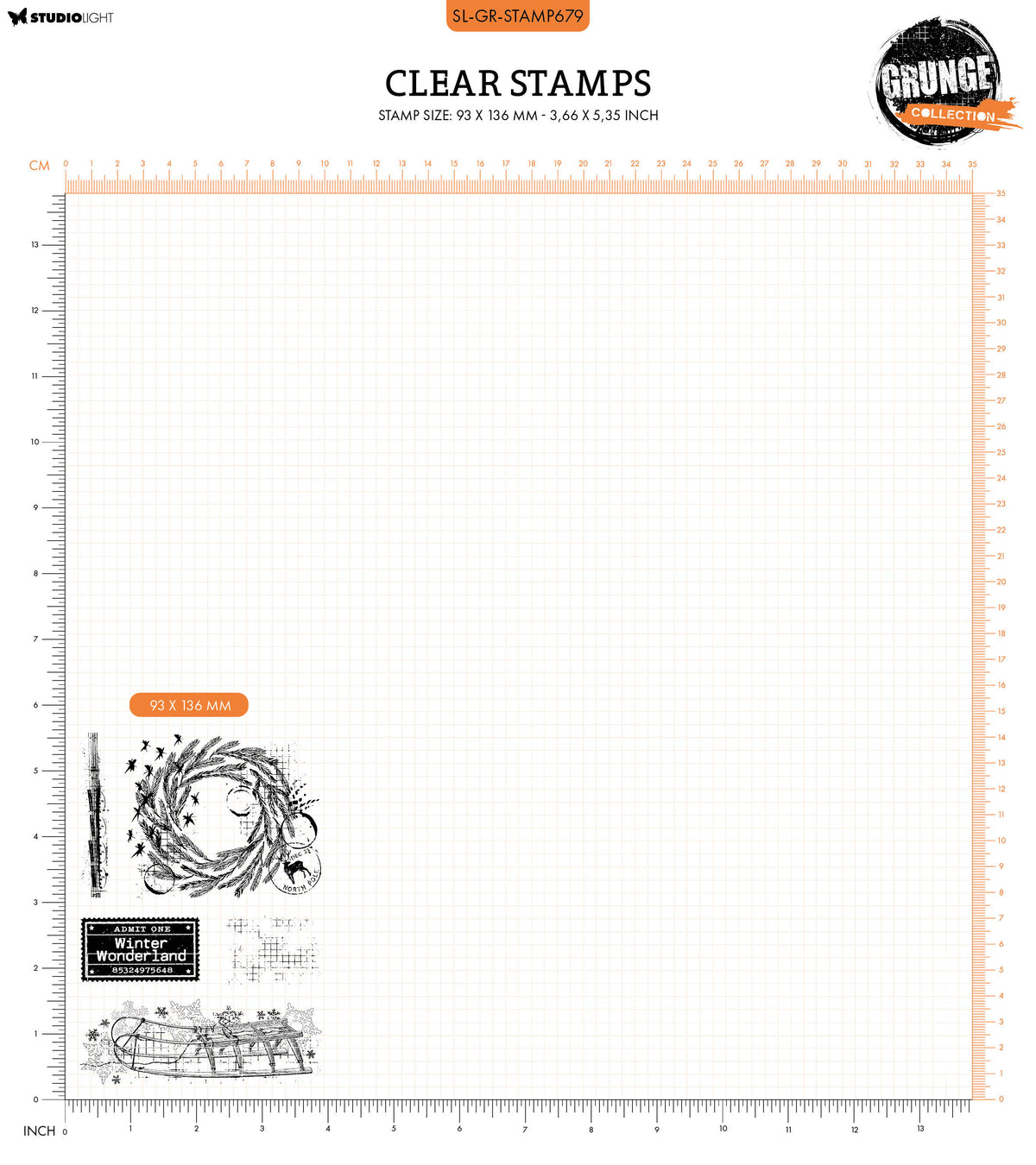 GR Clear Stamp Winter Wonderland Grunge Collection 5 PC-3