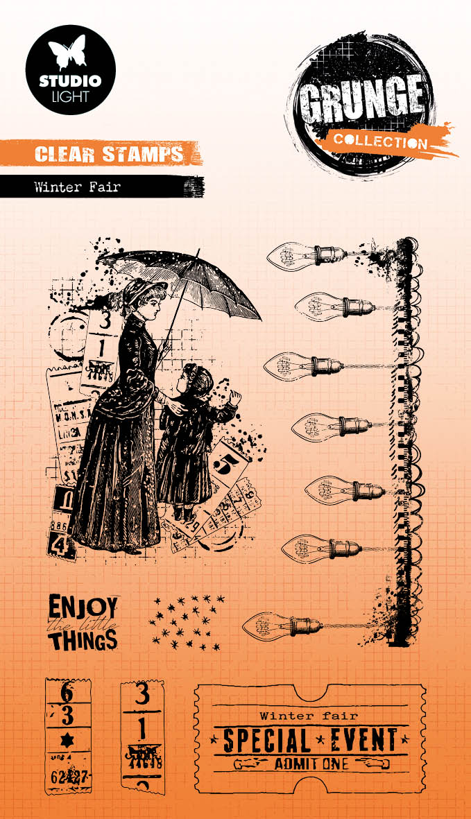 GR Clear Stamp Winter Fair Grunge Collection 7 PC-1
