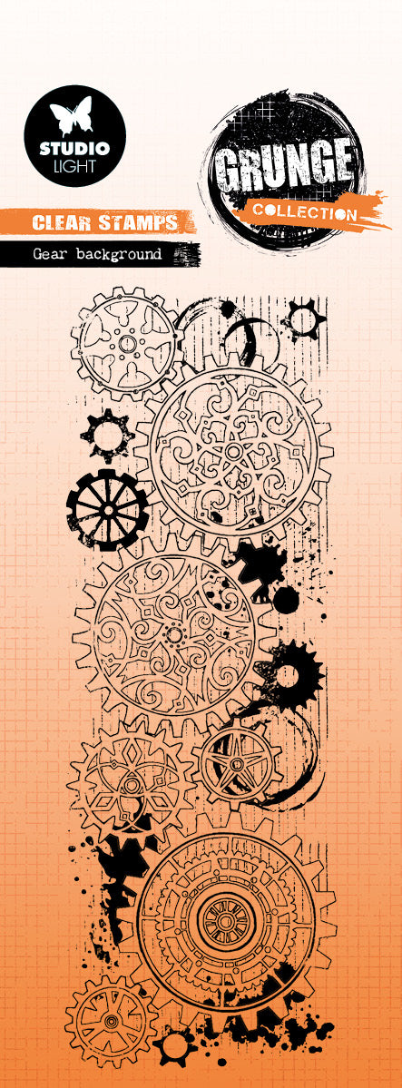 SL Clear Stamp Gear Background Grunge Collection 1 PC-1