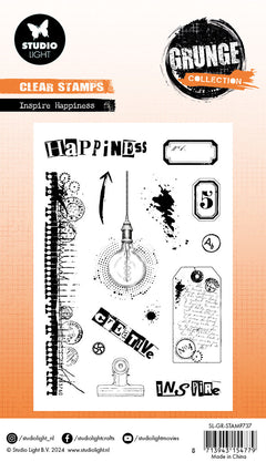 SL Clear Stamp Inspire Happiness Grunge Collection 14 PC-2